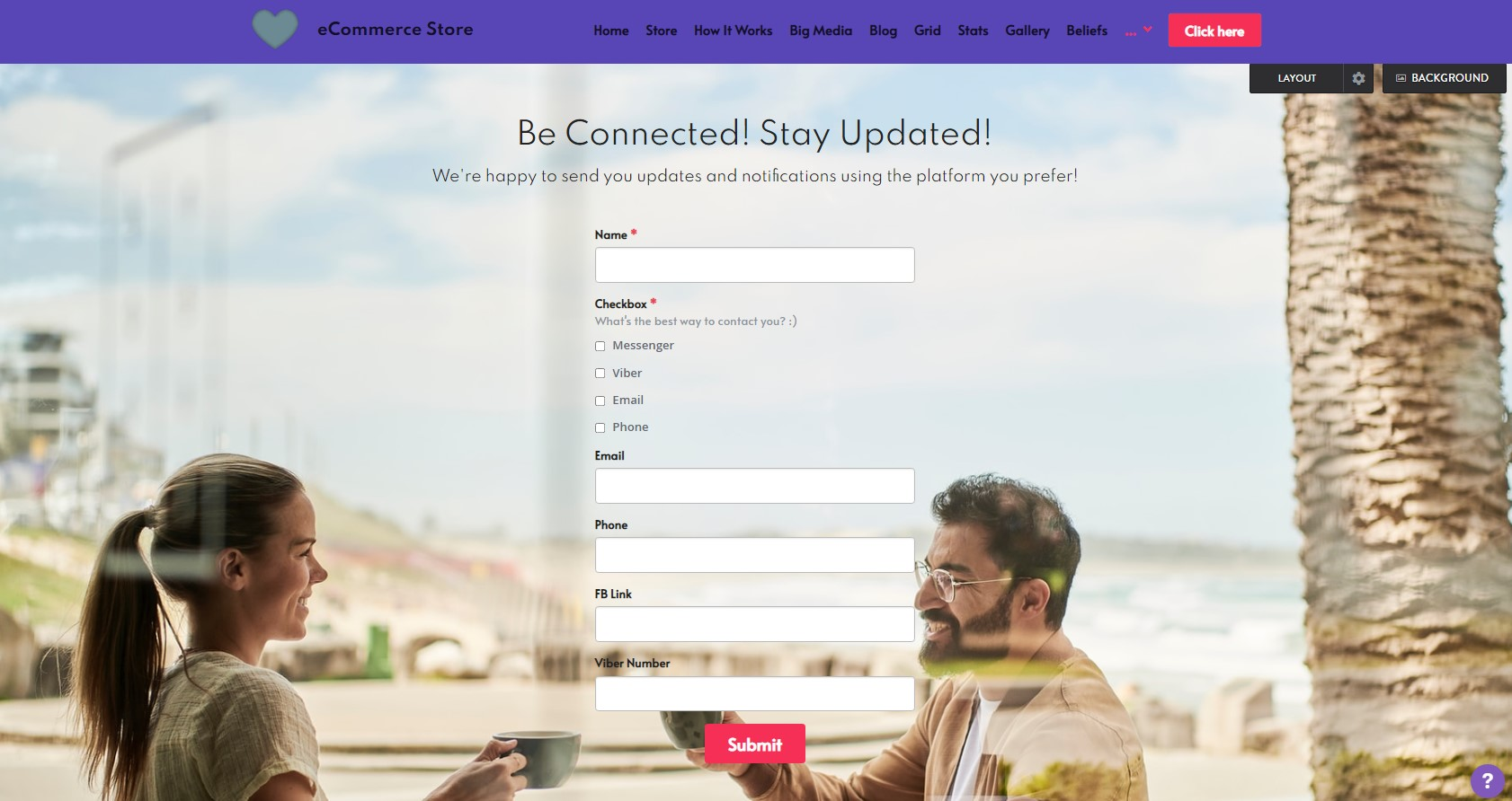 Custom Notifications Form Custom Notifications Form